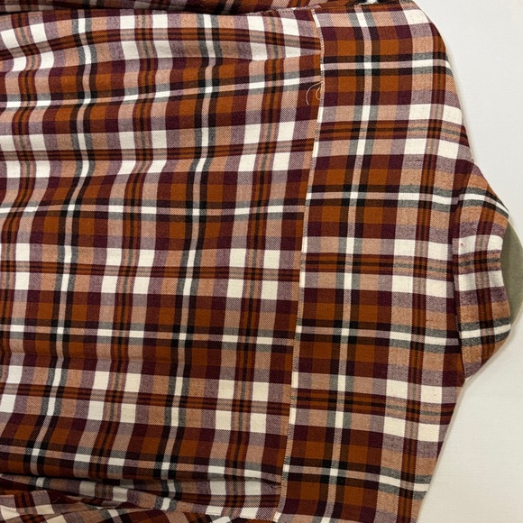 beachlunchlounge Men's Plaid Shirt - Brown, White, and Purple - Picture 5 of 6